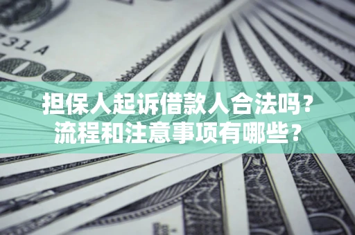 武汉担保人起诉借款人合法吗？流程和注意事项有哪些？