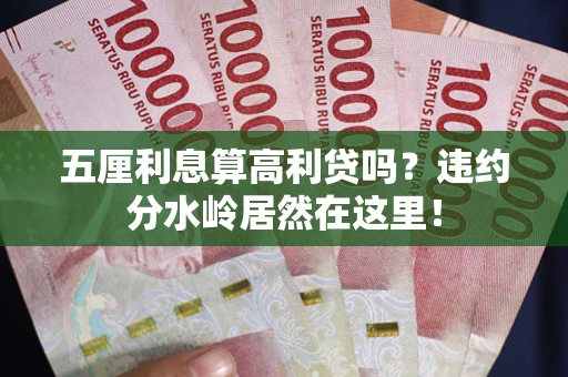 武汉五厘利息算高利贷吗？违约分水岭居然在这里！