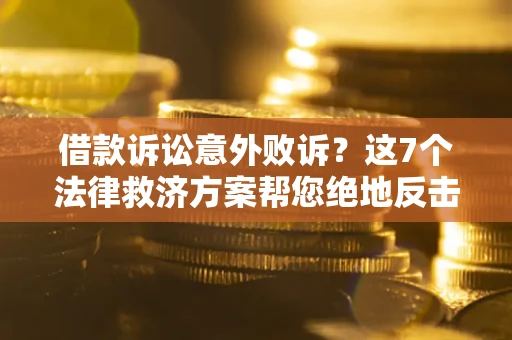 武汉借款诉讼意外败诉？这7个法律救济方案帮您绝地反击！