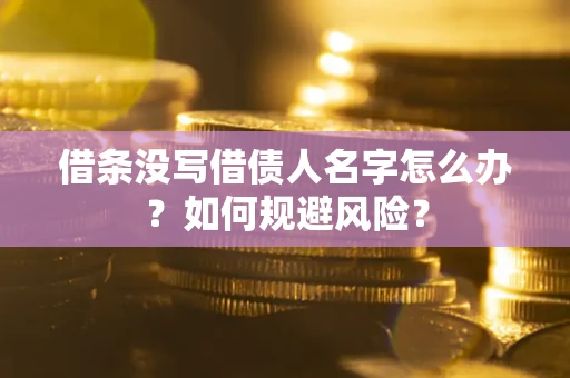武汉借条没写借债人名字怎么办？如何规避风险？